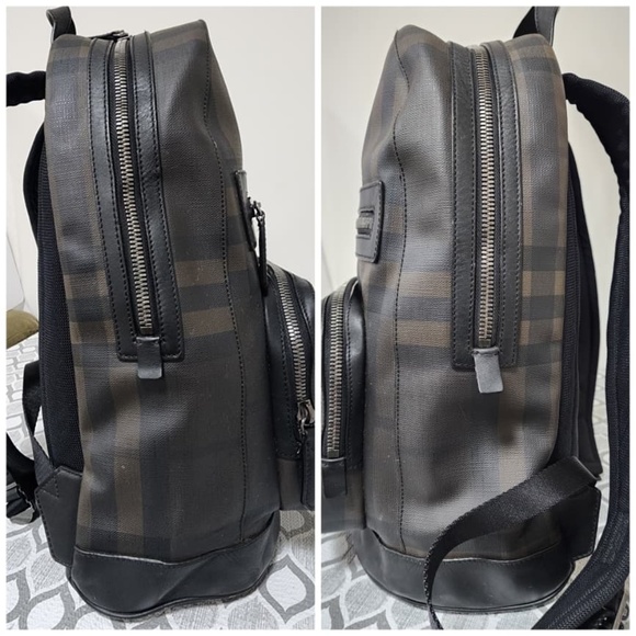 Authentic Burberry Smoked Check Backpack Black - Picture 11 of 14
